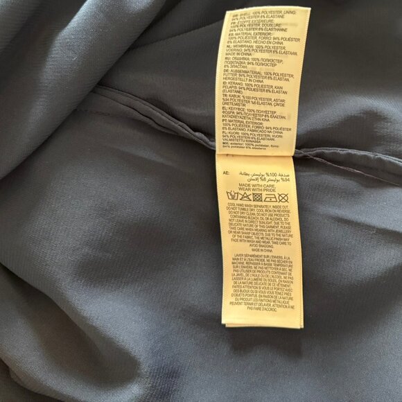 Ted Baker Printaa Blue & Metallic Gold Dot V-Neck High-Low Dress - Size 4 - NWOT - Picture 6 of 6